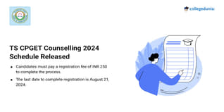 TS CPGET Counselling 2024 Schedule Out; Register by August 21